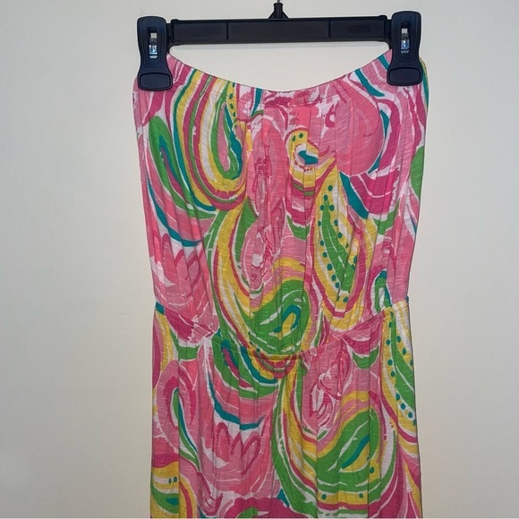 Lilly Pulitzer Marlisa Strapless Maxi Dress All Nighter Pink and Green Size XS - Picture 3 of 6
